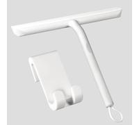 Vinabo Rasquetas Limpiacristales para Ducha de Silicona con Soporte, Limpia Mamparas Cristal, Limpieza y Alisado Superficies Ventanas, Espejos y Baños-21cm,Blanco (Paquete de 5)