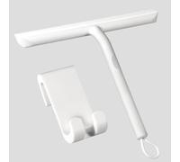 Vinabo Rasquetas Limpiacristales para Ducha de Silicona con Soporte | Limpia Mamparas Cristal, Limpieza y Alisado Superficies Ventanas, Espejos y Baños-21cm,Blanco