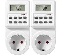Vinabo Temporizador Enchufe Digital Programable, Toma programable de Ciclo Alternativo y repetitivo, Temporizador de Cuenta Regresiva, Toma Temporizador programable con LCD, Ahorro de Electricidad
