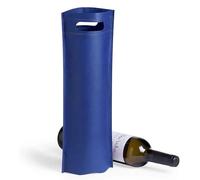 VINAK - Pack de 10 | 50 | 100 | 200 Bolsas de Botella de Vino en Tela no Tejida (Non-Woven) termosellado de Alta Resistencia con asa | Bolsas para Botellas perfectas para Regalo (100, Azul)