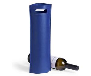 VINAK - Pack de 10 | 50 | 100 | 200 Bolsas de Botella de Vino en Tela no Tejida (Non-Woven) termosellado de Alta Resistencia con asa | Bolsas para Botellas perfectas para Regalo (100, Azul)