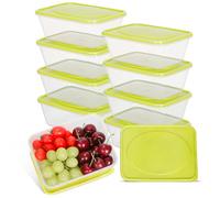 VINATO, juego de 10 recipientes herméticos de 1100 ml con tapa, reutilizables, ideales para almacenar alimentos, aptos para congelador, sin BPA, apilables, aptos para microondas, congelador y lavavaji