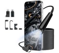 VINATO 1080 HD Cámara de Serpiente para Inspección, 8 Luces LED, IP67 Impermeable, No Necesita WiFi/Batería, para Tableta Android iOS, Inspección de Tuberías, Alcantarillas, Motores, Líneas (10m)