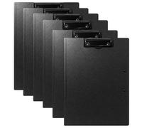 VINATO 6 Piezas Portapapeles con Pinza A4, Carpeta de Plástico Plegable Con Tapa,360° Giratorio,Carpeta Portadocumentos Negra Para Oficina, Construcción, Escuela