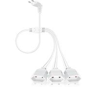 VINATO Alargador Enchufe 3 en 1, Alargador 0.5 Metros, Extension Electrica con 3 Tomas Europeas para Uso en Hogar y Oficina, Cable de Alimentación Plano 250 V/2,5 A