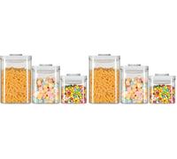 VINATO Botes Cocina Almacenaje 3 Piezas, 600/1250/2280ml Recipientes Herméticos para Alimentos Botes Hermeticos Cocina para Cereales Harina (Paquete de 2)