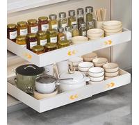 VINATO Cajones Extraibles Para Cocina, CajóN Deslizante Adhesivo, Ancho Ajustable Extraible Mueble (32-52cm An X 42 Cm F X 7.5 Cm Al), Gavetas Deslizantes Para Armarios, Blanco