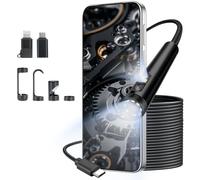 VINATO Cámara Endoscópica de Doble Lente 1080P HD - 10 m, 8 Luces LED, IP67 Impermeable, No Necesita WiFi/Batería, Compatible con Android/iOS - Inspección de Tuberías, Alcantarillas, Motores, Líneas