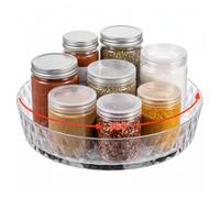VINATO Especiero Giratorio, 360° Especiero Giratorio para Cocina, Organizador de Platos giratorios para Almacenar Especias y Tarros, Transparente, 20cm