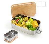 VINATO Fiambrera Acero Inoxidable 1000ml, Lunch Box Hermética con Compartimento