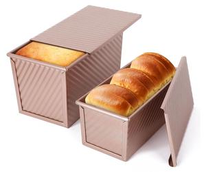 VINATO, juego de 2 moldes para pan con tapa, dimensiones: 21 x 12 x 11,7 cm y 19 x 9,5 x 8 cm. Ideal para hacer tostadas