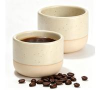 VINATO Juego de 2 Tazas de Cerámica,Tazas de Café Espresso 100ml,Taza de Espresso,Tazas de Café para Espresso para agua y té,Pared Gruesa 0,4 cm para Mejor Retencion del Calor y Diseno Unico