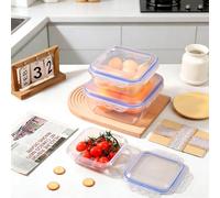 VINATO Recipientes Herméticos Para Alimentos - Meal Prep Containers Sin BPA Apilables 3 Piezas 650ml+1500ml+2800ml - Taper Plastico Para Microondas Nevera Y Lavavajillas