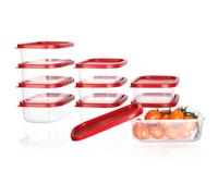 VINATO Set de 10 Recipientes Herméticos 520ml - Rectangulares, Apilables, Microondas - Sin BPA, Para Cocina, Meal Prep, Congelador & Almacenaje - Incluye 12 Etiquetas