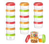 VINATO Set de 18 Recipientes Herméticos Para Alimentos, 200ml Contenedores de Alimentos Pequeños con Tapa a Fugas Prueba, Set De Tupers Hermeticos Plastico En Rojo, Verde & Naranja, Apilables