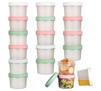 VINATO Set de 18 Recipientes Para Alimentos 200ml Contenedores Para Comida con Tapa, Apilables