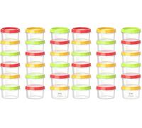 VINATO Set de 18 Recipientes Para Alimentos, 250ml Contenedores Para Comida con Tapa, Set De Envases Pequeños En Rojo, Verde & Naranja, Apilables (Paquete de 2)