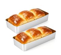 VINATO Set de 2 Bandeja de Horno de Acero Inoxidable,Rectangular Honda,Bandejas Acero Inoxidable,Bandeja de Grasa para Hornear Cocinar