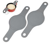 VINATO Set de 2 Tapetes de Silicona para Hornear Pan, Redondos con Asas Largas, Antiadherentes, Resistentes hasta 260°C, Reutilizables para Olla Holandesa, 56x21,5 cm (Gris)