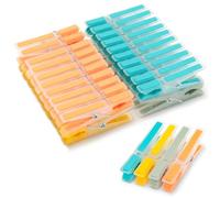VINATO Set de 40 Pinzas de Ropa, Pinzas Grandes con Cabezal de Silicona Suave, Diseño Antideslizante, Multiusos para Ropa, Alimentos, Oficina, 4 Colores