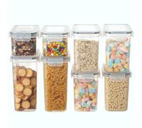 VINATO Set de 8 Recipientes Herméticos, Apilables, Sin BPA - Incluye 24 Etiquetas, Ideal para Pasta, Harina y Cereales