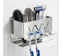VINATO Soporte Cepillo de Dientes Eléctrico, Portacepillos de Dientes Pared Adhesivo, Porta Cepillo de Dientes Sin Taladrar, Organizador Cepillos de Dientes Electricos de Acero Inoxidable, Plat