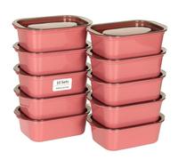 VINATO Tappers Plástico Herméticos 10 Piezas 500ml Apilables Meal Prep | 10 recipientes con tapa, 500 ml, en PP. Apilables, microondas, congelador, lavavajillas. 12 etiquetas incluidas.