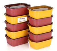 VINATO Tappers Plástico Herméticos 10 Piezas 500ml Apilables Meal Prep | 10 recipientes con tapa, 500 ml, en PP. Apilables, microondas, congelador, lavavajillas. 12 etiquetas incluidas.