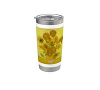 Vincent Van Gogh Girasoles Arte Fino Pintura Arte Floral Vaso térmico de acero inoxidable de doble pared