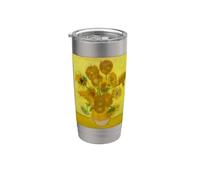 Vincent Van Gogh Girasoles Arte Fino Pintura Arte Floral Vaso térmico de acero inoxidable de doble pared
