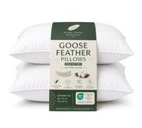 vingardium leviosa VL - Juego de 2 almohadas de plumas de ganso de 1200 g/m², suaves, hipoalergénicas, antiácaros, calidad hotelera, de algodón suave y plumón de ganso para dormir boca arriba y boca