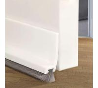 Vingspina 100cm Blanco Burlete Bajo Puerta, Junta de Cepillo, Burlete Silicona Puerta Autoadhesivo, Ajustable Tira de Sellado para Antipolvo, Aislamiento Acústico, Viento, Agua e Insectos