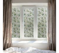 Vinilo Adhesivo Cristal Amarillo Verde Floral Vinilos Adhesivos para Cristales Aislamiento Térmico Film para Ventanas Protección UV Vinilo Ventana Sin Residuos de Pegamento 43x200 CM