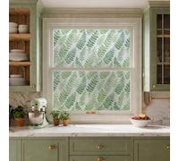 Vinilo Adhesivo Cristal Hoja Verde Planta Vinilos Adhesivos para Cristales Aislamiento Térmico Film para Ventanas Protección UV Vinilo Ventana Sin Residuos de Pegamento 43x100 CM