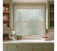 Vinilo Adhesivo Cristal Hojas Verde Claro Vinilos Adhesivos para Cristales Aislamiento Térmico Film para Ventanas Protección UV Vinilo Ventana Sin Residuos de Pegamento 43x200 CM