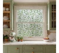 Vinilo Adhesivo Cristal Hojas Verde Esmeralda Vinilos Adhesivos para Cristales Aislamiento Térmico Film para Ventanas Protección UV Vinilo Ventana Sin Residuos de Pegamento 43x200 CM