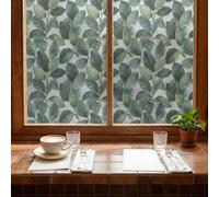 Vinilo Adhesivo Cristal Hojas Verde Oscuro Vinilos Adhesivos para Cristales Aislamiento Térmico Film para Ventanas Protección UV Vinilo Ventana Sin Residuos de Pegamento 43x100 CM