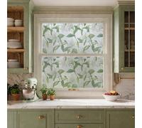 Vinilo Adhesivo Cristal Lirio Hoja Verde Vinilos Adhesivos para Cristales Aislamiento Térmico Film para Ventanas Protección UV Vinilo Ventana Sin Residuos de Pegamento 43x100 CM