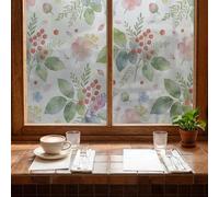 Vinilo Adhesivo Cristal Plantas Rojas Verdes Vinilos Adhesivos para Cristales Aislamiento Térmico Film para Ventanas Protección UV Vinilo Ventana Sin Residuos de Pegamento 43x200 CM
