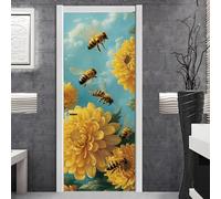 Vinilo Adhesivo Muebles Azul Amarillo Verde Papel Adesivos Decorativos Muebles PVC Vinilos para Puertas Impermeable Autoadhesivo Extraíble Hogar Deco Pegatinas para Puertas 2x38.5x200cm