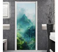 Vinilo Adhesivo Muebles Cascada Verde Papel Adesivos Decorativos Muebles PVC Vinilos para Puertas Impermeable Autoadhesivo Extraíble Hogar Deco Pegatinas para Puertas 2x45x200cm