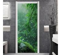 Vinilo Adhesivo Muebles Hojas De Bambú Verde Papel Adesivos Decorativos Muebles PVC Vinilos para Puertas Impermeable Autoadhesivo Extraíble Hogar Deco Pegatinas para Puertas 2x38.5x200cm