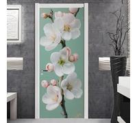 Vinilo Adhesivo Muebles Verde Blanca Papel Adesivos Decorativos Muebles PVC Vinilos para Puertas Impermeable Autoadhesivo Extraíble Hogar Deco Pegatinas para Puertas 2x38.5x200cm