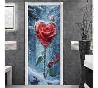 Vinilo Adhesivo Muebles Verde Rosa Abstracto Papel Adesivos Decorativos Muebles PVC Vinilos para Puertas Impermeable Autoadhesivo Extraíble Hogar Deco Pegatinas para Puertas 2x44x200cm