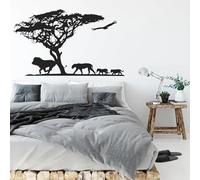 Vinilo decorativo de pared con leona madre y cachorro, decoración para el hogar, pegatina de pared de león africano de la selva, pegatina de arte para la habitación infantil.