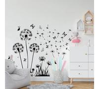 Vinilos decorativos de mariposas con semillas de diente de león, ideales para dormitorios, salas de estar, salas de juegos y decoración de paredes infantiles.