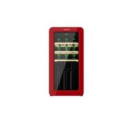 Vinoteca de diseño retro color rojo, capacidad para 18 botellas, cont