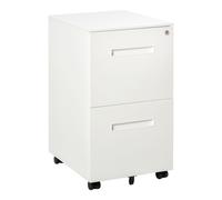 Vinsetto Archivador con Ruedas, Archivador, Separador Removible, Cierre Central, Estructura de Acero, 5 Ruedas, blanco, 39 x 48 x 67 cm