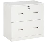 Vinsetto Archivador de Oficina con 2 Cajones para Documentos con Cerradura para Estudio Despacho 74x42x72 cm Blanco Aosom España