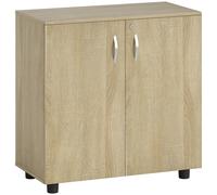 Vinsetto Archivador de Oficina con 2 Puertas Cerradura Estantes para Sala de Estar Estudio 80x40x80 cm Roble